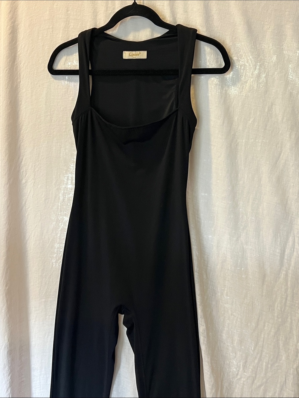 Square Neck Tank Jumpsuit - Black